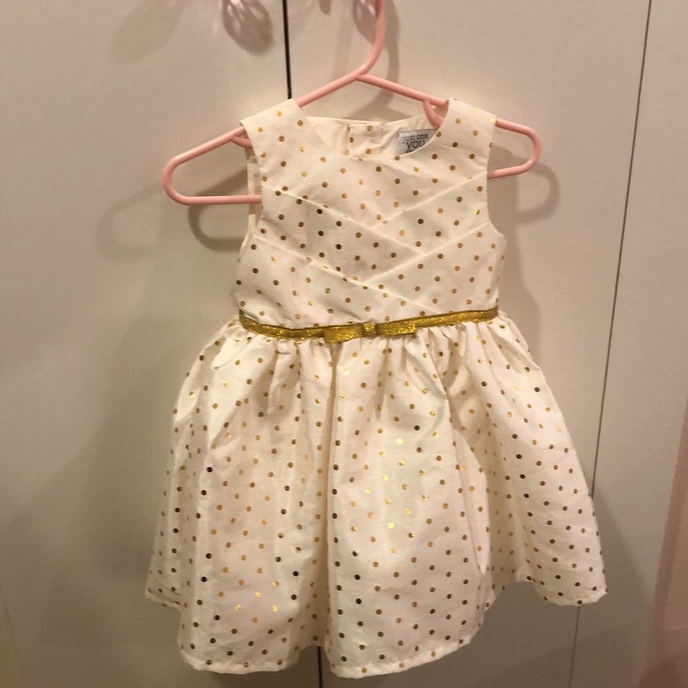 Carter’s white + gold special occasion dress